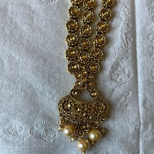 Bollywood style Gold Plated Maang Tikka( hair accessory).